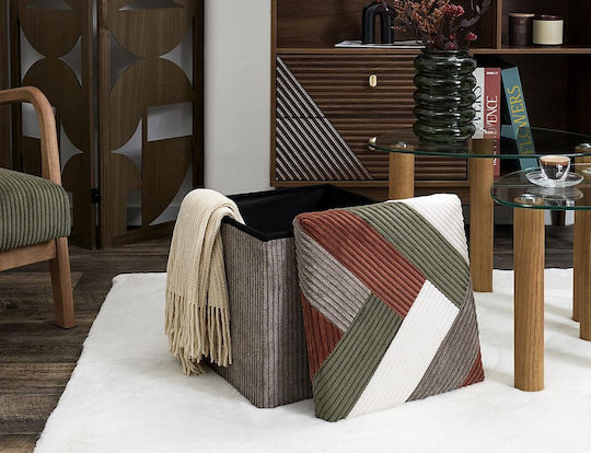 Stool For Living Room With Storage Space Multicolour 38x38x38cm