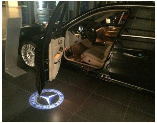 Set 2 Embleme Logo Iluminare Pentru Ușa Mașinii Dedicat Brandului Mercedes