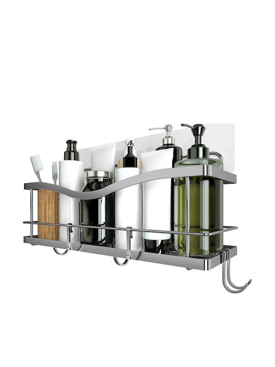 Kincmax Shower Shelf Montat pe perete Raft Baie Metal 32x13x14cm Gri