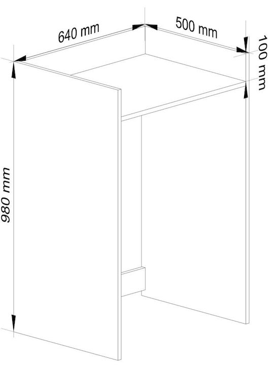 Akord Furniture Factory Rafturi de baie Raft Baie Lemn 64x50x98cm Gri