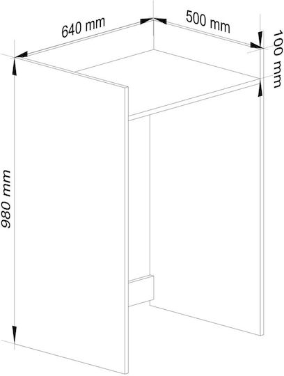 Akord Furniture Factory Επιδαπέδια Ραφιέρα Μπάνιου Ξύλινη 64x50x98cm Γκρι
