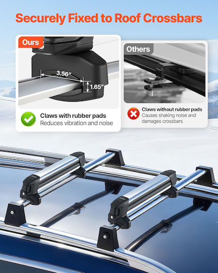 Vevor Car Ski Mounts Suitable for 4 Ski Pairs or 2 Snowboards