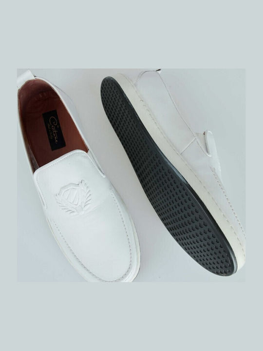 Кожа Мъжки Slip-On Бели