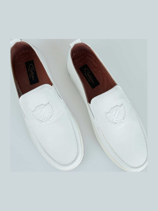 Кожа Мъжки Slip-On Бели