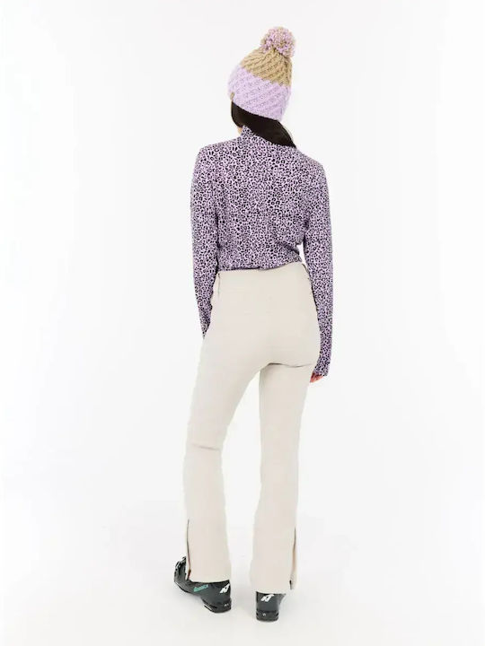 Winter Women's Fleece Blouse with Zipper Thistle Purple