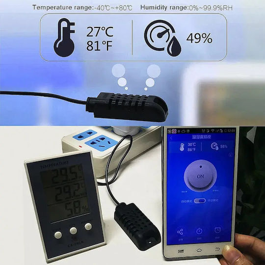 Sonoff Temperature Humidity Sensor Si7021 Wifi 2.5mm Black