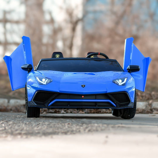 Lamborghini Aventador SV Two Seater with Remote Control Licensed 24 Volt Blue for 3+ Years Old