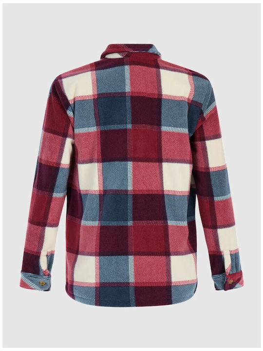 Men's Fleece Cardigan with Buttons Velvet Red