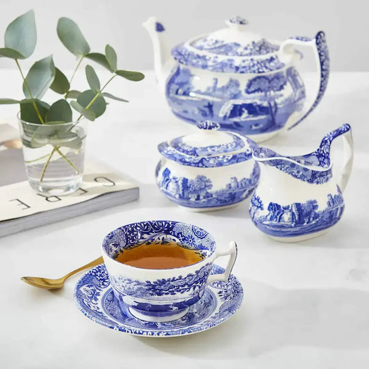 Spode Σετ Φλιτζάνια Καφέ Κεραμικά Μπλε 200ml 8τμχ