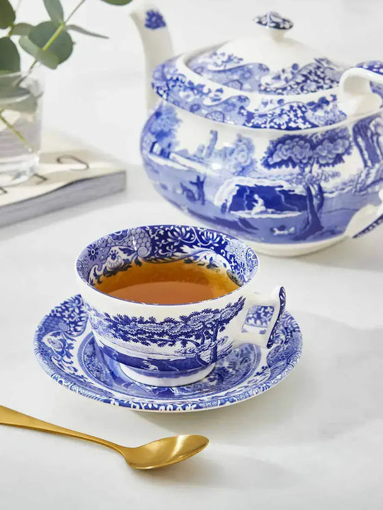 Spode Σετ Φλιτζάνια Καφέ Κεραμικά Μπλε 200ml 8τμχ