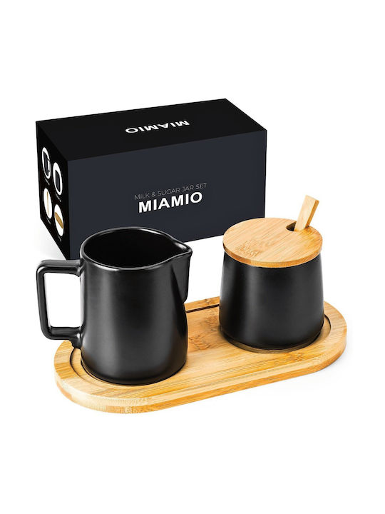 Miamio Set Cană pentru lapte & Zaharniță de Servire Ceramică Negru 1buc Miamio Set Cană pentru lapte & Zaharniță de Servire Ceramică Negru 1buc