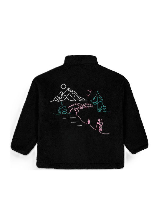 Fleece Jachetă de damă cu Fermoar Black
