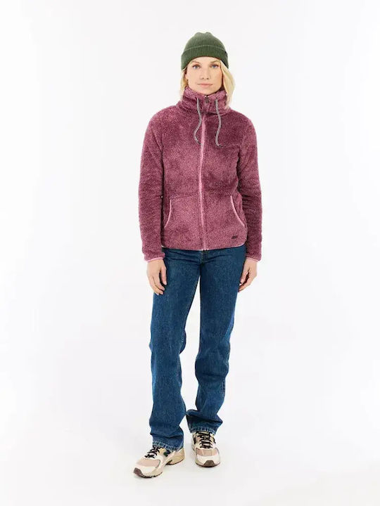 Riri Women's Cardigan with Zipper Vintage Pink