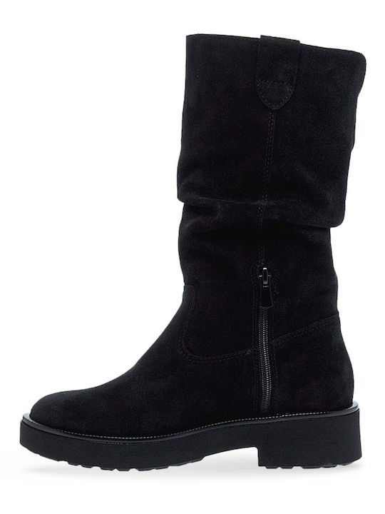 Leder Damenstiefel Schwarz