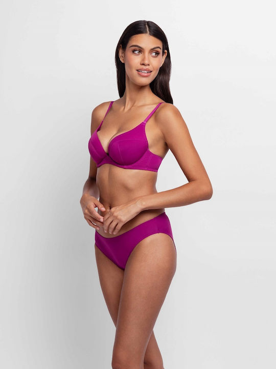 Angie Push Up Bra Noir/fuchisia