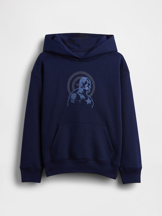 Fleece Bluze Și Hanorace Pentru Copii Cu Glugă Și Buzunare Albastre