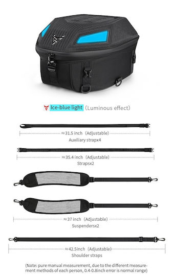 Waterproof Motorcycle Tail Bag 25lt Black