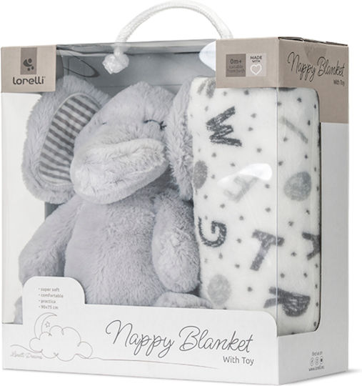 Lorelli Decke Wickeltücher für Kinderzimmer Gray mit Tierchen 90x75cm