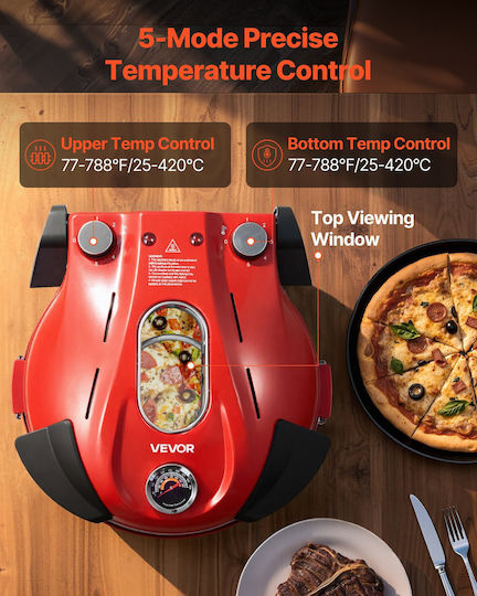 Vevor Pizza Maker 1200W Red