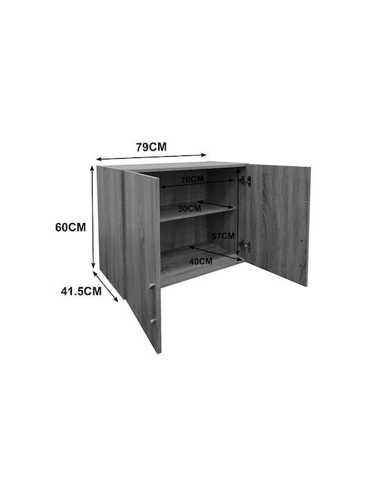 Pakketo Lego Rectangular Loft Closet made of Particleboard Sonoma-white 79x41.5x13cm 383-000065 1pcs