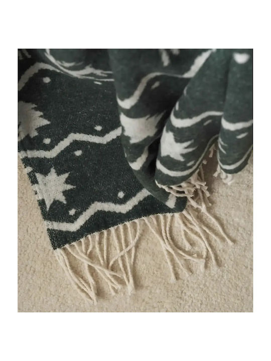 Gofis Home Fleece Sofa Blanket with Fringes 130x170cm