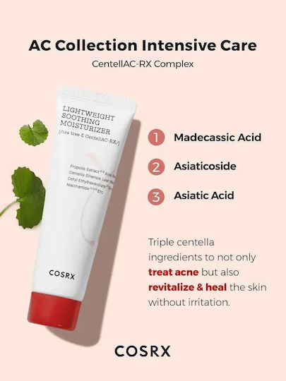 Cosrx Ac Collection Light Cremă de Față pentru Hidratare și Controlul Sebumului cu Niacinamidă și Aloe Vera 80ml