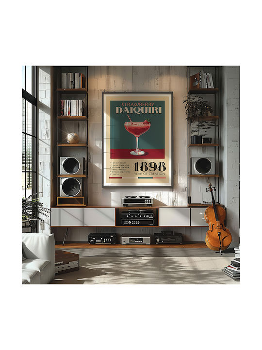 Poster Vintage Strawberry Daiguiri Classic Cocktail Pst25382 30cm X 40cm