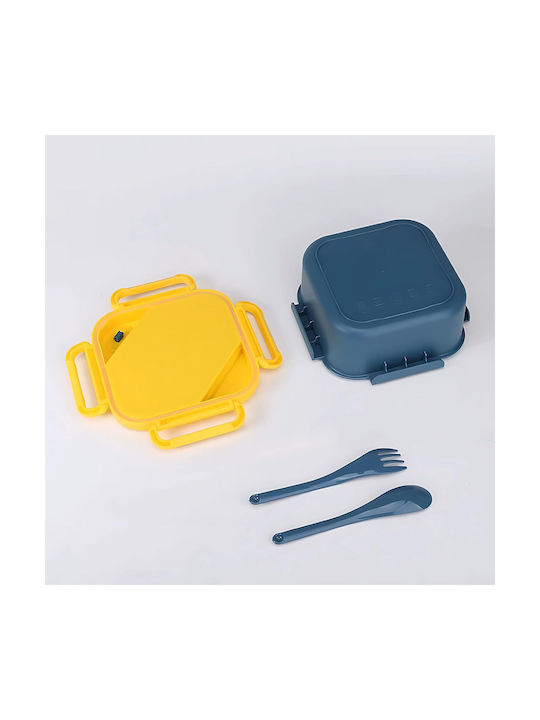 Roza Rz34617 Set Lunch Box Plastic 1000ml Water Bottle 500ml Spoon Knife Lightweight Portable