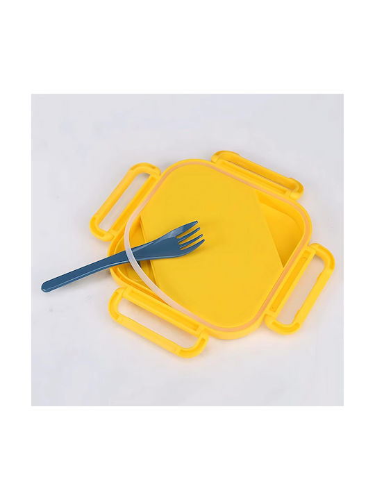 Roza Rz34617 Set Lunch Box Plastic 1000ml Water Bottle 500ml Spoon Knife Lightweight Portable