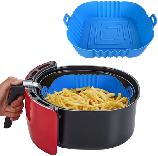 Silicone Square Cooking Form Air Fryer 16cm Light Blue