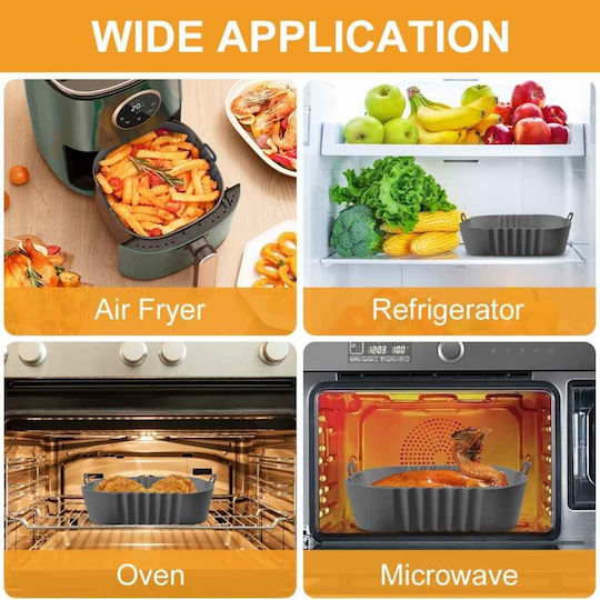 Silicone Square Cooking Form Air Fryer 16cm Light Blue
