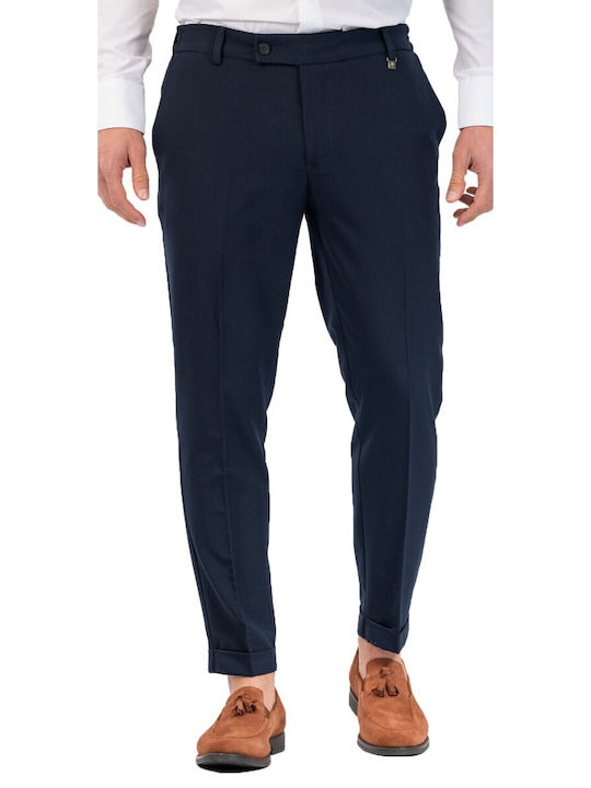Trousers in Slim Fit Navy Blue