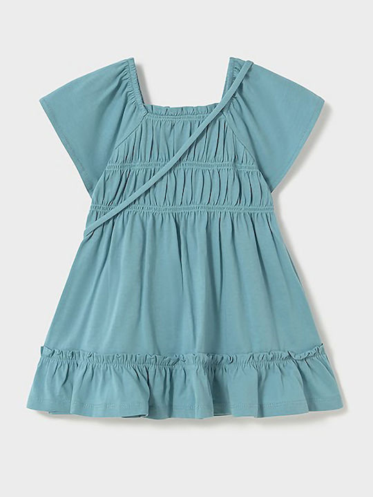 Mädchenkleid Kurzärmelig Türkis