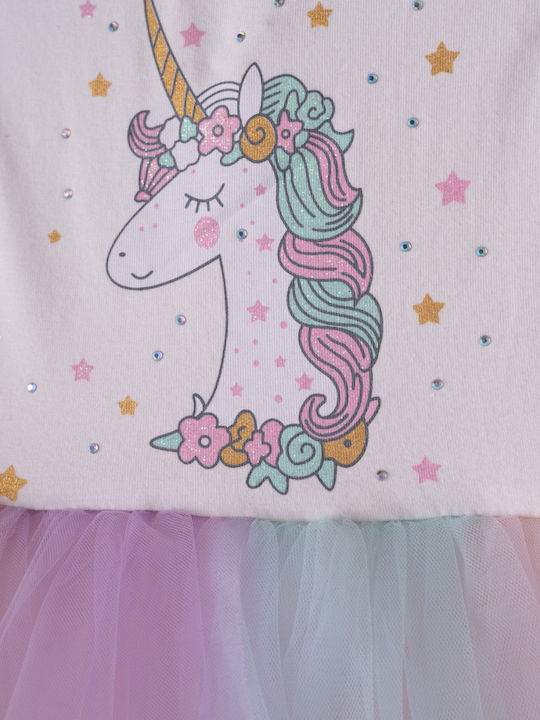 Mädchenkleid Ärmelloses Tüll Mehrfarbig