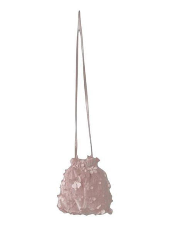 Mädchenkleid Langärmelig Samt Set aus 2 mit Zubehör Rosa