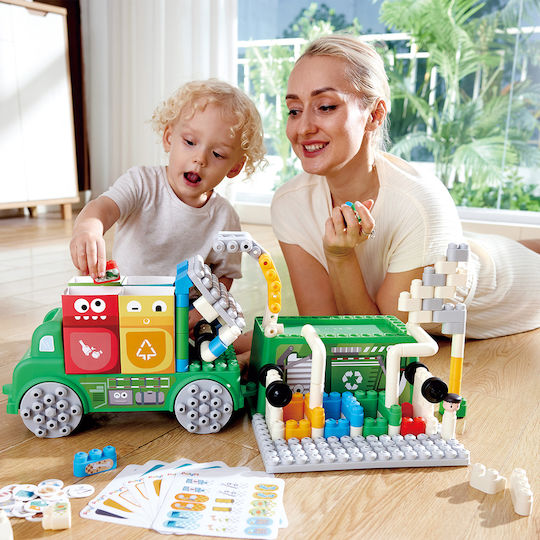 Hape Blocuri PolyM Garbage Sorting Truck pentru 1,5-5 ani Ani 101buc