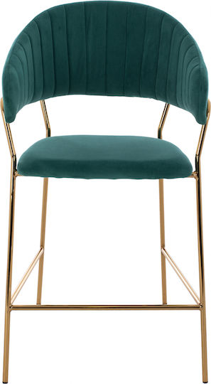 Scaune Bar Tapițat cu Catifea Theodore Cypress 2buc 60x55x100buc