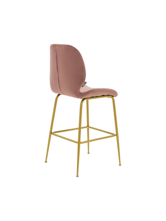 Hocker Bar mit Rückenlehne Metall Impel Pink 2Stück 48x61x103cm