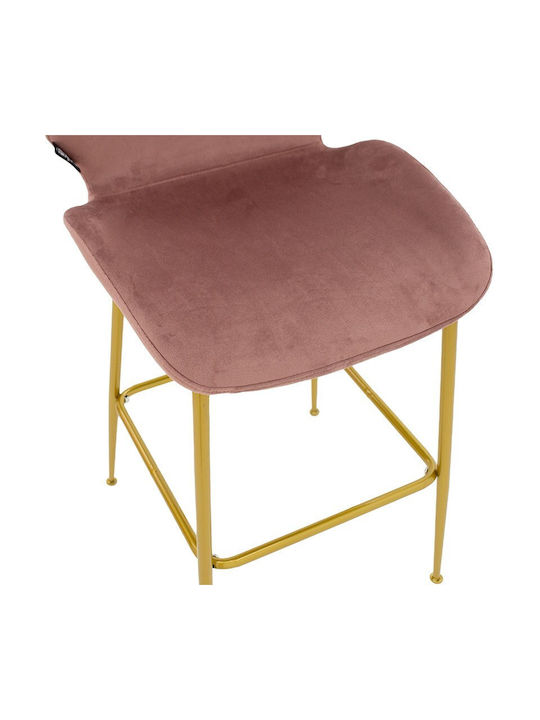 Hocker Bar mit Rückenlehne Metall Impel Pink 2Stück 48x61x103cm