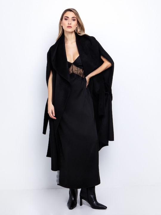 Damen Schwarz Cape