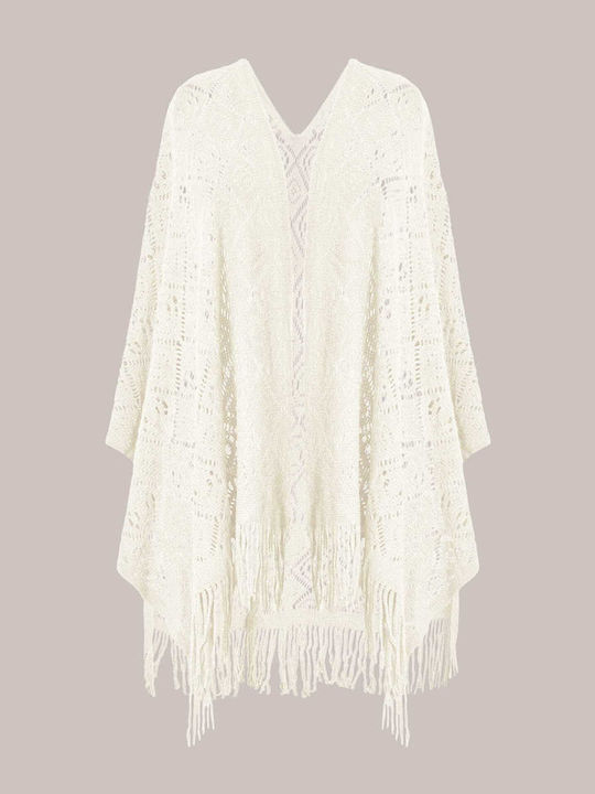 Celestino Cardigan Pentru Femei Tricotat Cu Modele Perforate Loose Fit Ecru