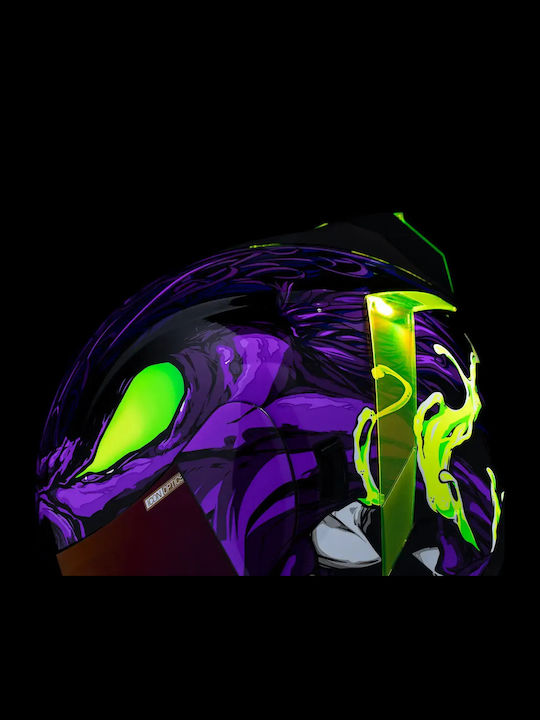 Icon Airform ManikRR Purple Motorradhelm Volles Gesicht ECE 22.06 1670gr mit Sonnenblende