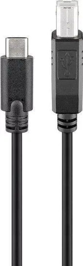Microconnect USB 2.0 Cable USB-C male - USB-B PD Μαύρο 1m USB3.1C2B1