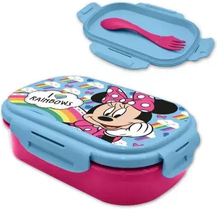 Disney Minnie Rainbows Кутия За Сандвич + Комплект Вилица И Нож