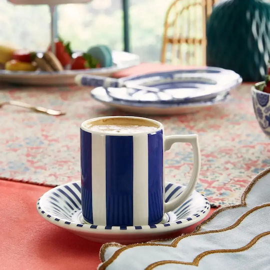 Spode Set Căni Maro De ceramică Albastru 80ml 8buc