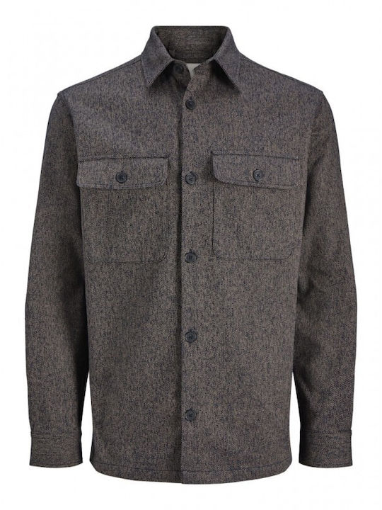 Langärmeliges Baumwollovershirt Braun / Schwarz