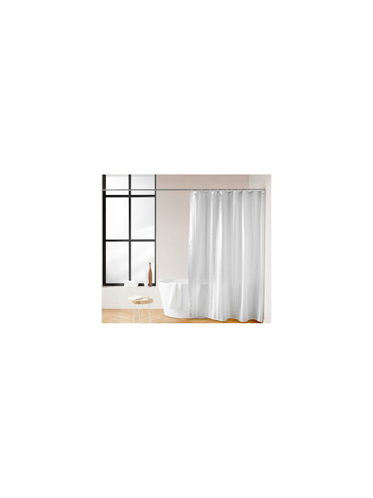 Atmosphera Satina Douceur D'intérieur Κουρτίνα Μπάνιου 180x200cm Λευκή