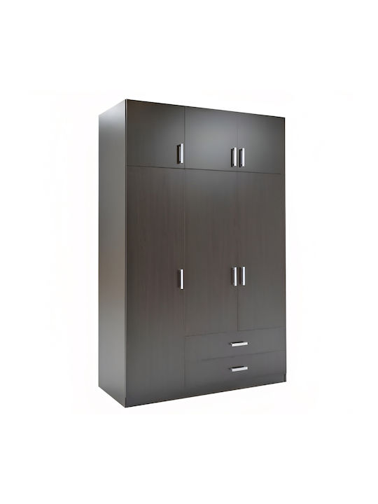 Bengta Τρίφυλλη Ντουλάπα Μαύρο 150x60x240cm