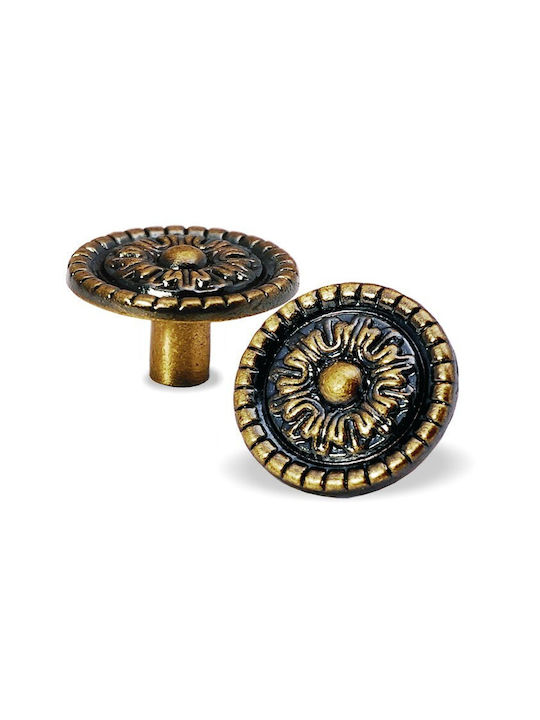 Conset C910 Antique Knob Furniture made of Zamak Oxidized D31mm C910-33S03S03 1pcs