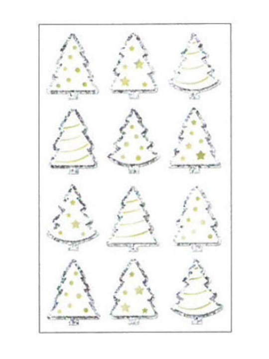 Bsb Weihnachtsaufkleber 3d Weiße Tannen